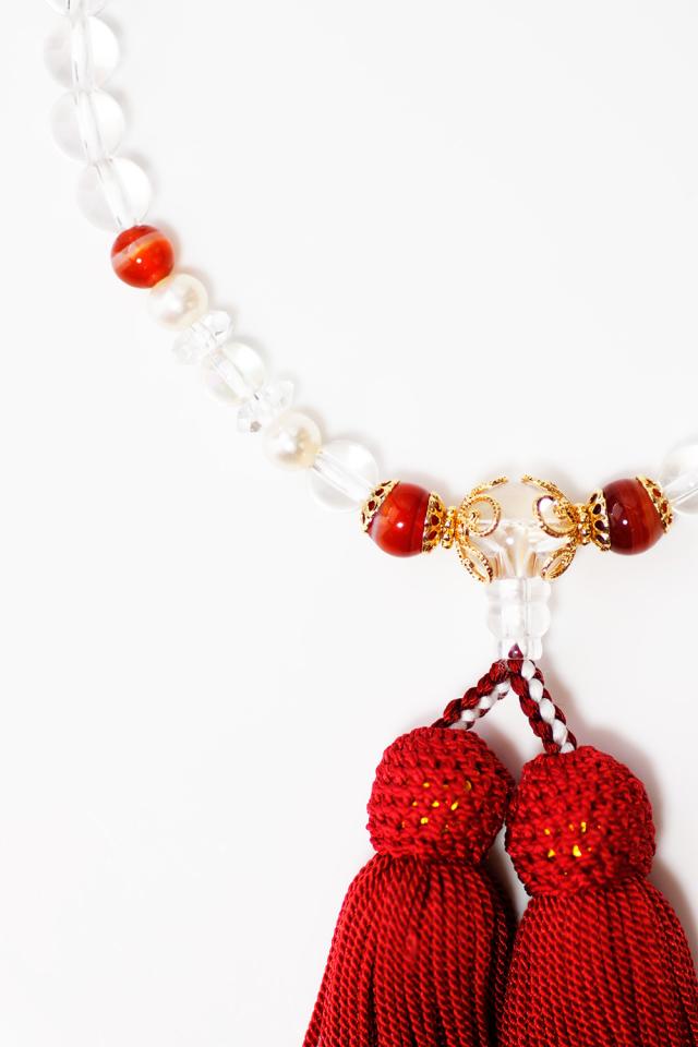 パワーストーン数珠霧縞メノー水晶