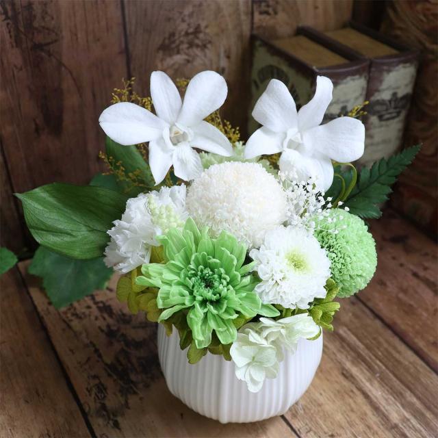 お供えアレンジ　プリザーブドフラワー リーニュ