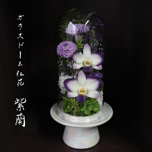 ガラスドーム　お供え プリザーブドフラワー