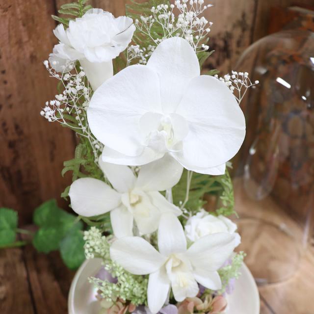 ガラスドーム　お供え プリザーブドフラワー