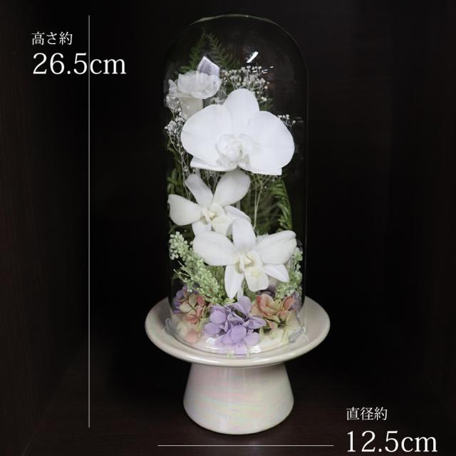 ガラスドーム　お供え プリザーブドフラワー