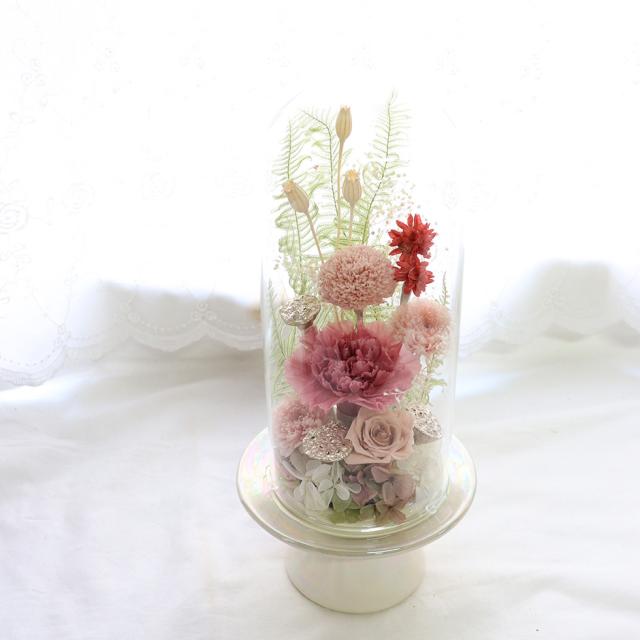 ガラスドーム　お供え プリザーブドフラワー