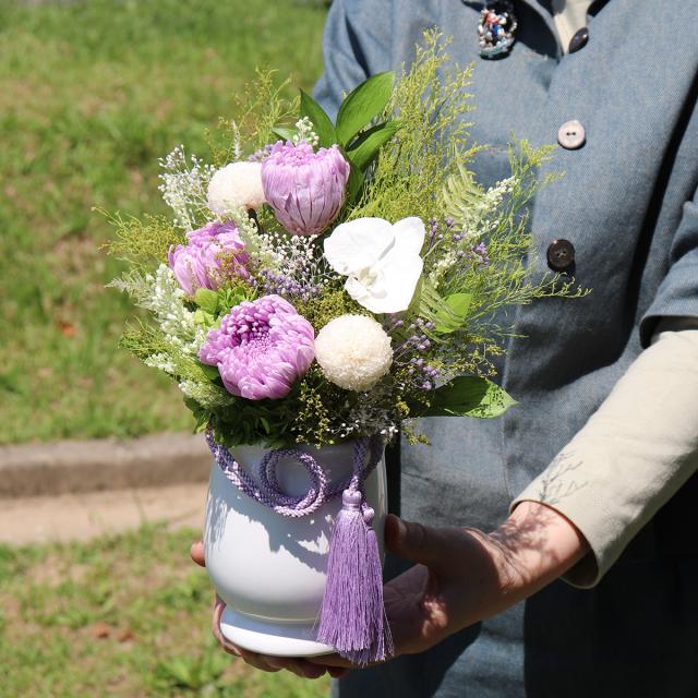 プリザーブドフラワー仏花 仏壇花 紫雲 お供え お悔やみ