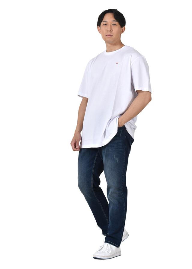 大きいサイズ メンズ DIESEL ディーゼル ロゴ刺繍 半袖 Tシャツ T-JUST