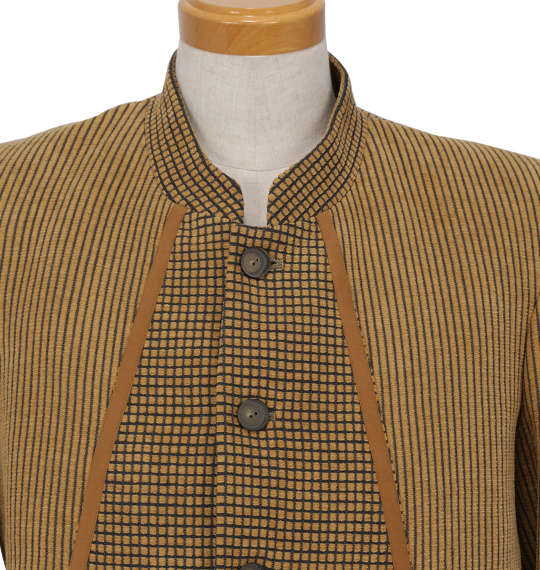 大きいサイズ メンズ モール切替 マオカラー スーツ カラシ 1122-5421-2 2L 3L 4L 大きいサイズ メンズ モール切替 マオカラー スーツ カラシ 1122-5421