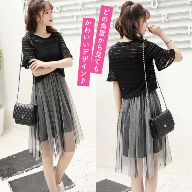 Tシャツ ワンピース シースルー