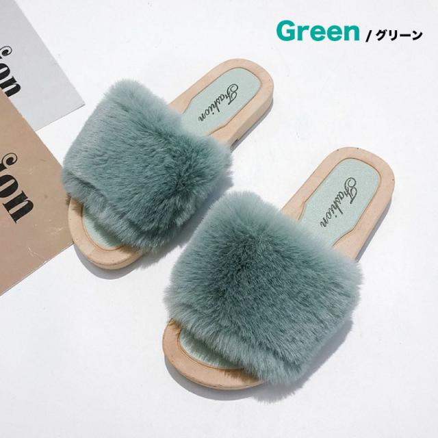 ファーサンダル レディース