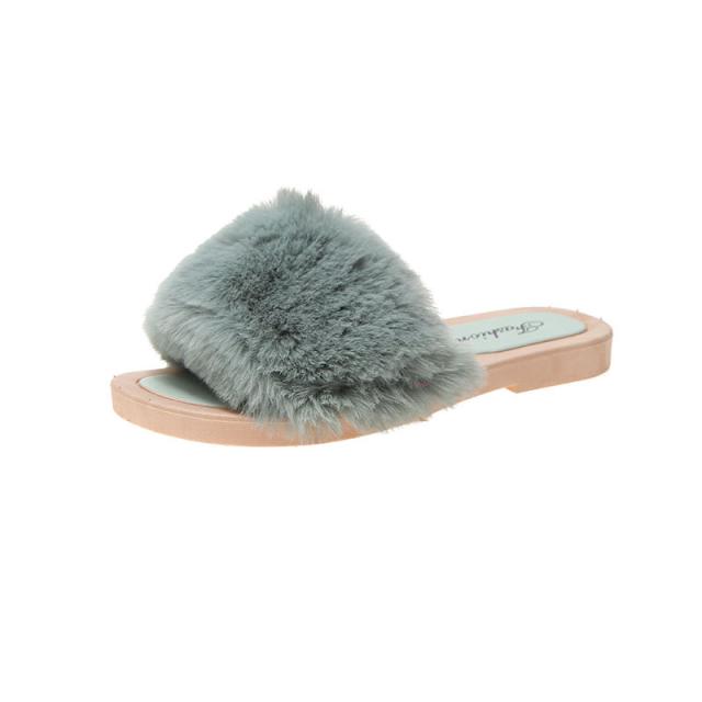 ファーサンダル レディース