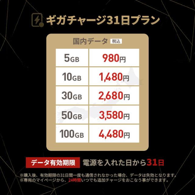 ギガチャージ31日プラン