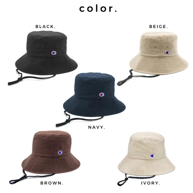 紐付き バケットハット 深め ツバ長