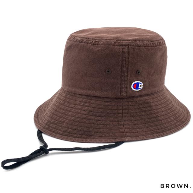 紐付き バケットハット 深め ツバ長