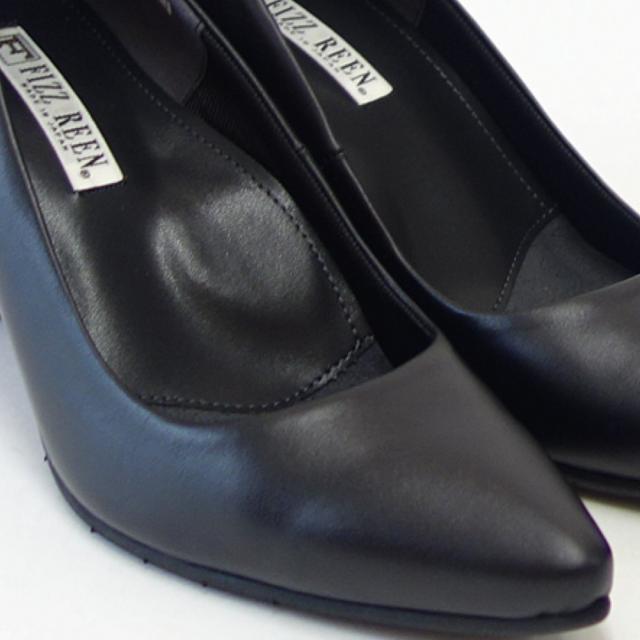 FIZZ REEN フィズリーン 8520 ブラック（レディース） スタイリッシュ 快適パンプス 7cmヒール ポインテッドトゥ 日本製 展開サイズ 23cm 23.5cm 24cm 「靴」