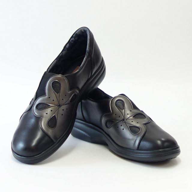 VIGEVANO ビジェバノ 2739 ブラック（日本製）ゆったりEEEE スリッポンシューズ 外反母趾対応 軽量 シューズ 展開サイズ 22.5cm 23.5cm 24.5cm「靴」