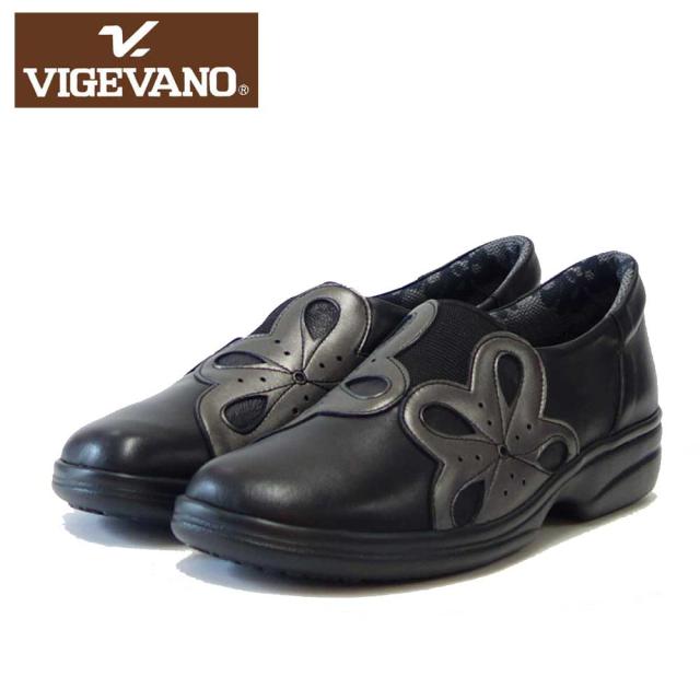 VIGEVANO ビジェバノ 2739 ブラック（日本製）ゆったりEEEE スリッポンシューズ 外反母趾対応 軽量 シューズ 展開サイズ 22.5cm 23.5cm 24.5cm「靴」