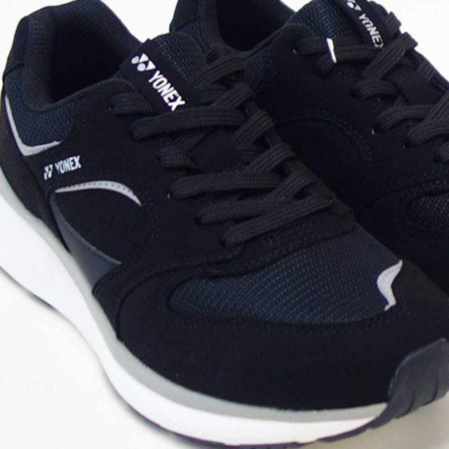 ヨネックス YONEX 123 007 ブラック（ユニセックス） 撥水 快適ウォーキング パワークッションプラス メッシュ素材 楽々フィット 3.5E 膝 腰 負担軽減 男女兼用 旅行 靴