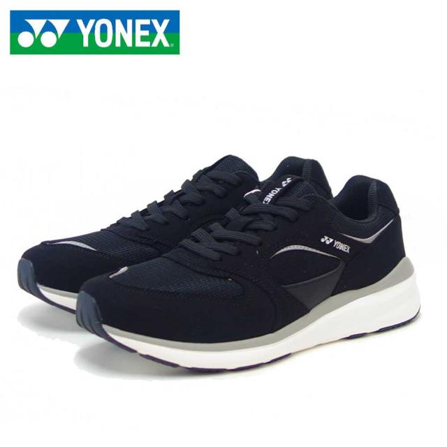 ヨネックス YONEX 123 007 ブラック（ユニセックス） 撥水 快適ウォーキング パワークッションプラス メッシュ素材 楽々フィット 3.5E 膝 腰 負担軽減 男女兼用 旅行 靴