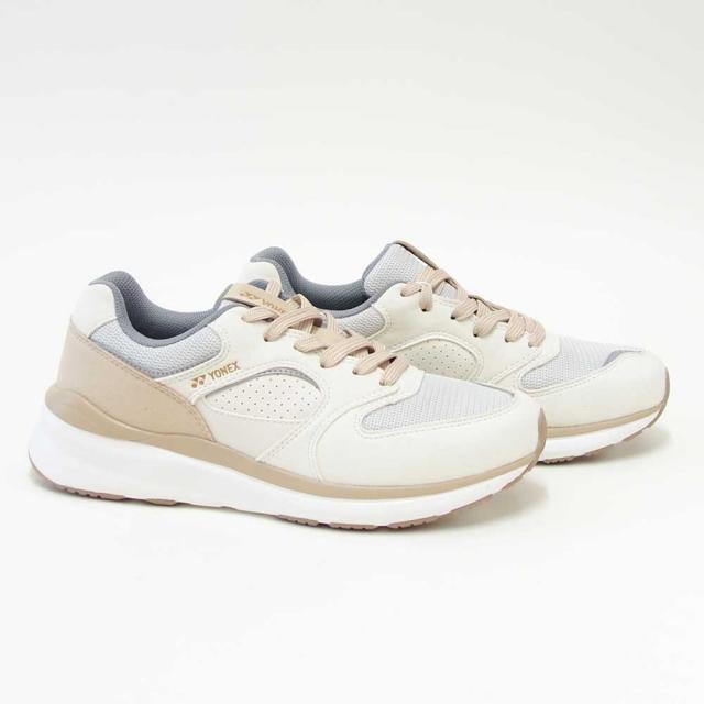 ヨネックス YONEX 123 420 クリーム／ベージュ（ユニセックス） 撥水 快適ウォーキング パワークッションプラス メッシュ素材 楽々フィット 3.5E 膝 腰 負担軽減 男女兼用 旅行 靴