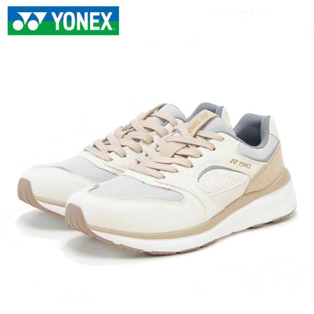 ヨネックス YONEX 123 420 クリーム／ベージュ（ユニセックス） 撥水 快適ウォーキング パワークッションプラス メッシュ素材 楽々フィット 3.5E 膝 腰 負担軽減 男女兼用 旅行 靴