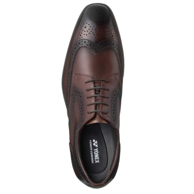 ヨネックス YONEX M119（メンズ）撥水天然皮革 ウィングチップ 快適ウォーキング  3.5E 膝 腰 負担軽減 パワークッション