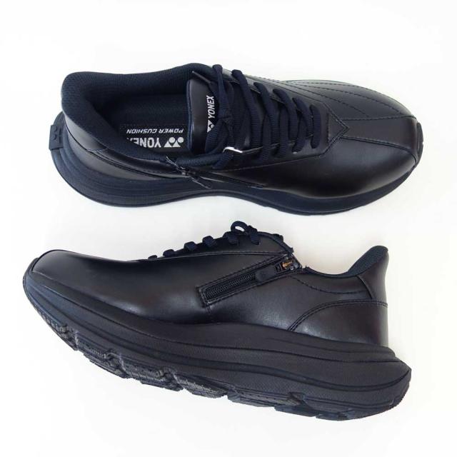 ヨネックス YONEX M128 007 ブラック（メンズ） 撥水 快適ウォーキング パワークッションプラス ハンズフリー 楽々フィット 3.5E 膝 腰 負担軽減 旅行 靴