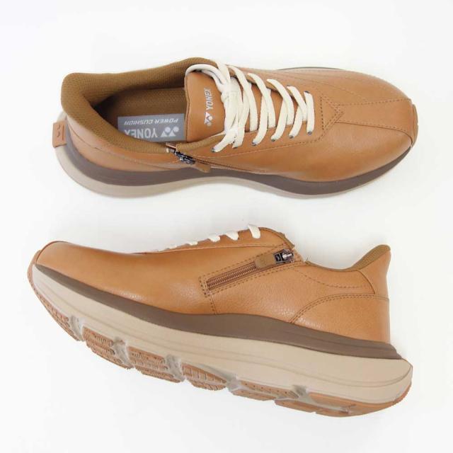 ヨネックス YONEX M128 142 ライトブラウン（メンズ） 撥水 快適ウォーキング パワークッションプラス ハンズフリー 楽々フィット 3.5E 膝 腰 負担軽減 旅行 靴