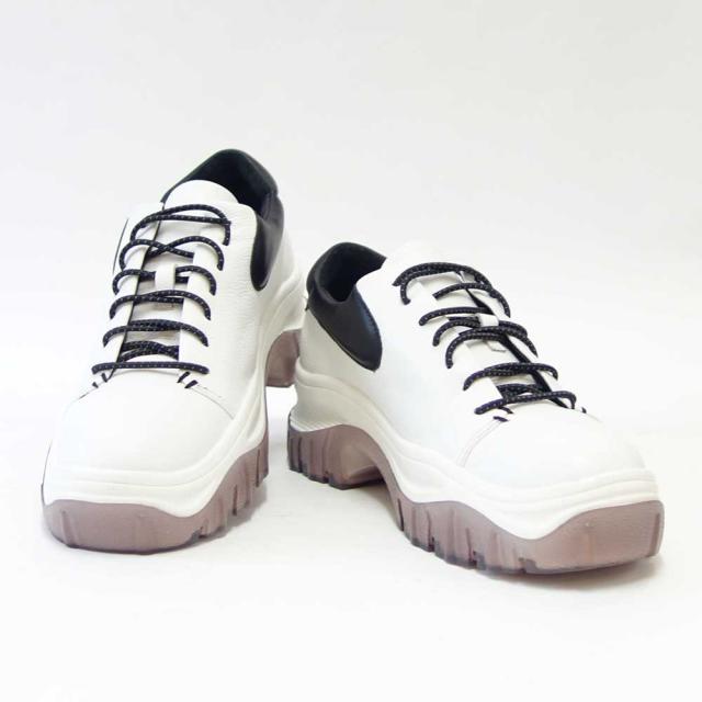 【SALE】 ユーコ イマニシ yuko imanishi +  726040 MARUCO ホワイト 上質レザー スニーカー 厚底  展開サイズ 23cm 23.5cm 24cm 24.5cm「靴」