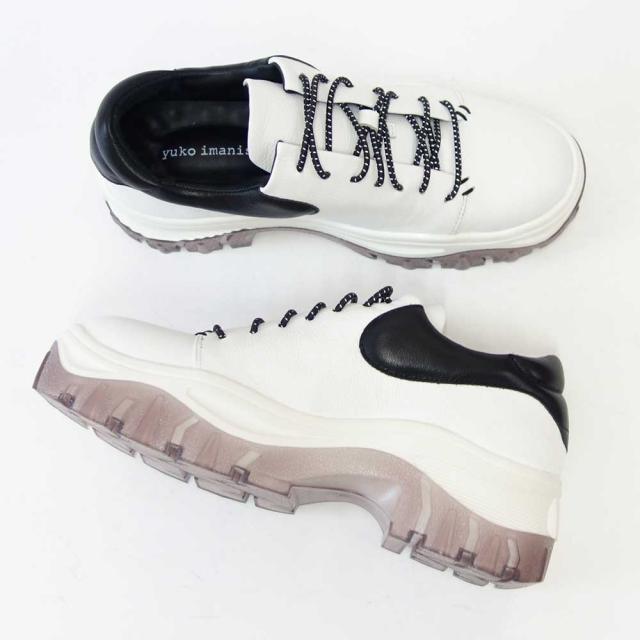 【SALE】 ユーコ イマニシ yuko imanishi +  726040 MARUCO ホワイト 上質レザー スニーカー 厚底  展開サイズ 23cm 23.5cm 24cm 24.5cm「靴」