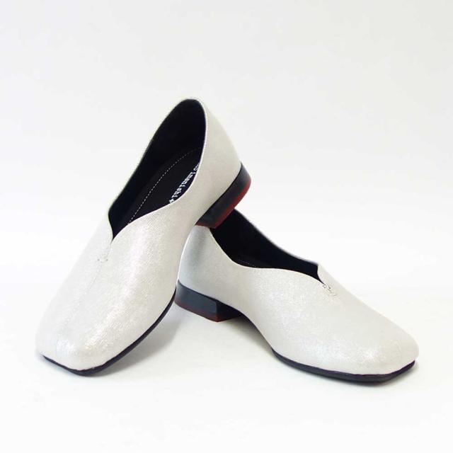 【SALE】 ユーコ イマニシ yuko imanishi +  741101 JIM シルバー 上質レザー スリッポン カッターシューズ  展開サイズ 23cm 23.5cm 24cm 24.5cm「靴」