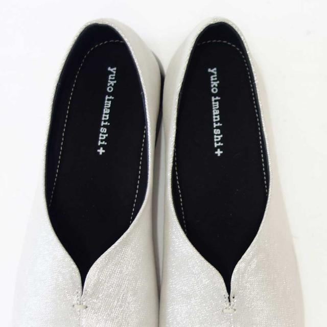 【SALE】 ユーコ イマニシ yuko imanishi +  741101 JIM シルバー 上質レザー スリッポン カッターシューズ  展開サイズ 23cm 23.5cm 24cm 24.5cm「靴」