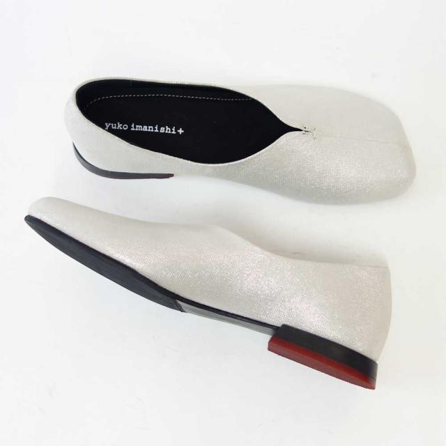 【SALE】 ユーコ イマニシ yuko imanishi +  741101 JIM シルバー 上質レザー スリッポン カッターシューズ  展開サイズ 23cm 23.5cm 24cm 24.5cm「靴」