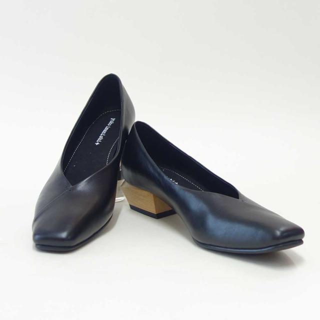 ユーコ イマニシ yuko imanishi +   791030 MICHIKO ブラック スクエアートゥ Vカット パンプス 3.5cm 「靴」