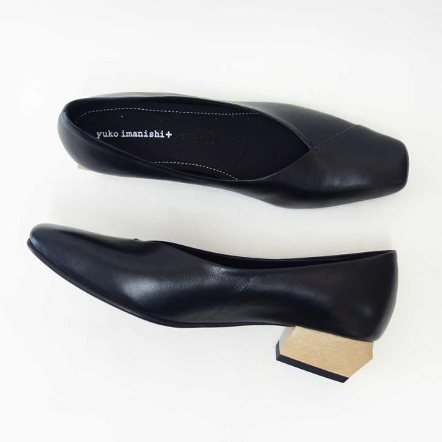ユーコ イマニシ yuko imanishi +   791030 MICHIKO ブラック スクエアートゥ Vカット パンプス 3.5cm 「靴」