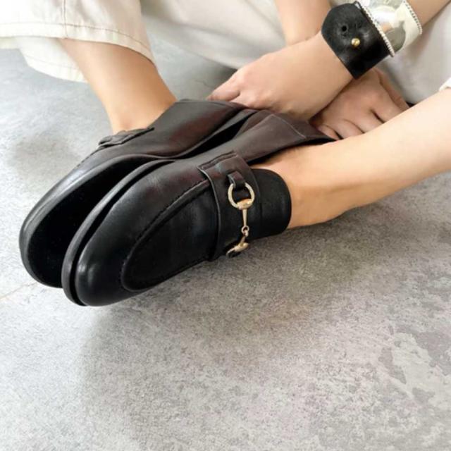 ユーコ イマニシ yuko imanishi +  791043 SACHI ブラック 甲深 ビットローファー フラット スリッポンシューズ  展開サイズ 23.5cm 24cm 24.5cm 25cm「靴」