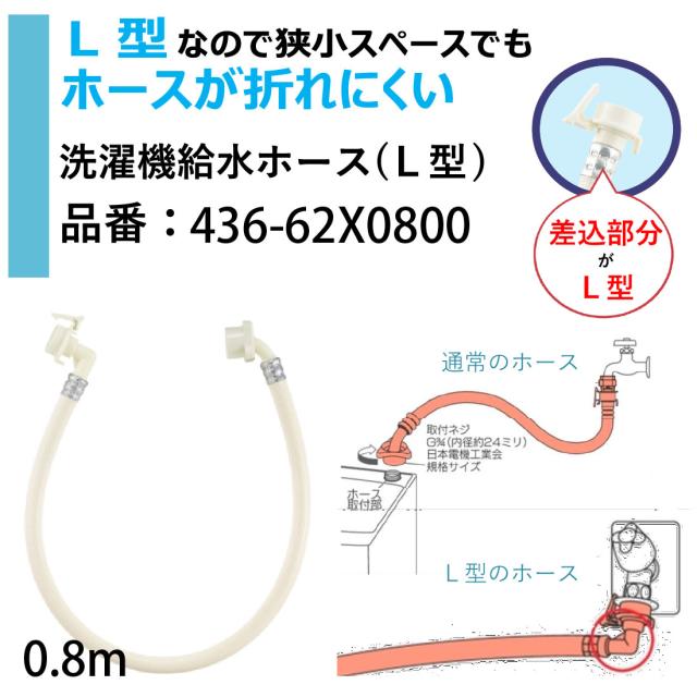 即配  洗濯機まわり4点セット 給水ホース/436-62X0800 排水ホース/436-152 防振パッド/437-500 ニップル/772-540 新生活 引越し カクダイ/KAKUDAI