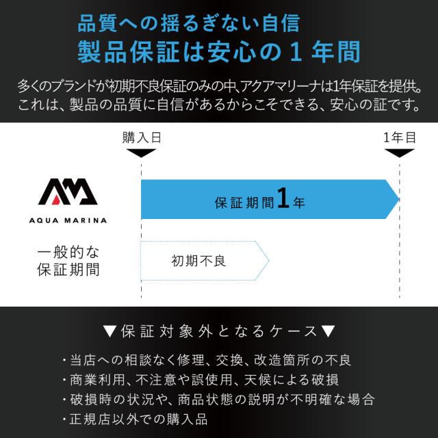 品質への揺るぎない自信、製品保証は安心の1年間。