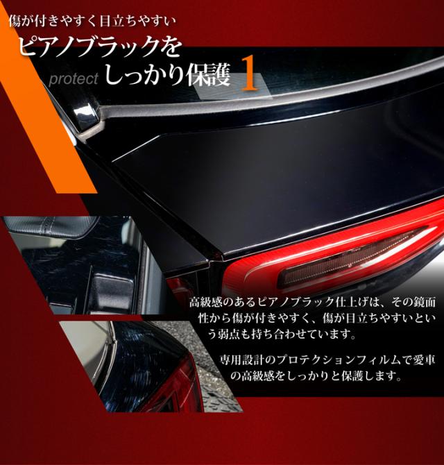 傷がつきやすく目立ちやすいピアノブラックをしっかりプロテクト