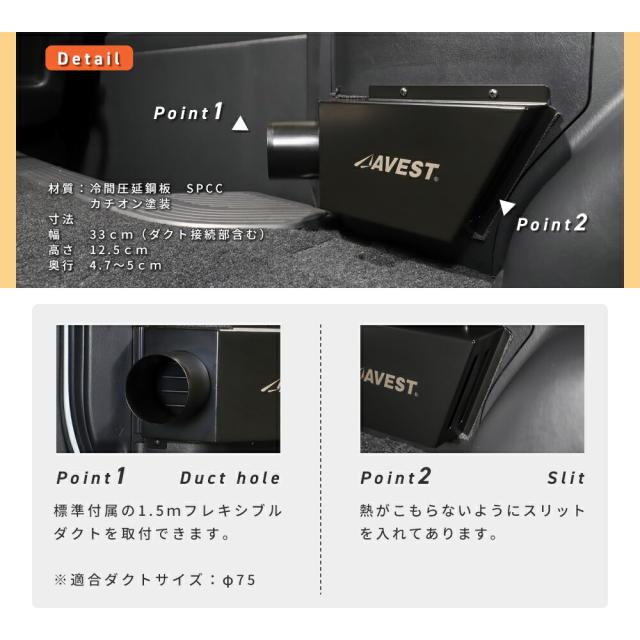 ハイエース200系リアヒーターダクト