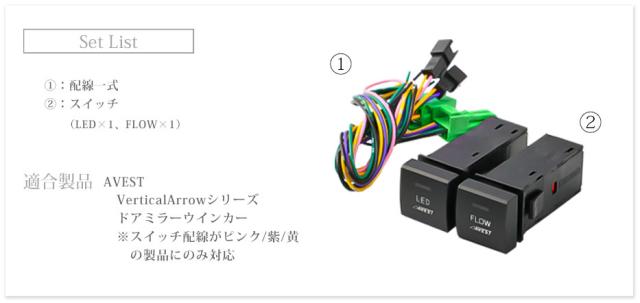 ノア90 ヴォクシー90 Verical Arrow ドアミラーウインカー＆カバー