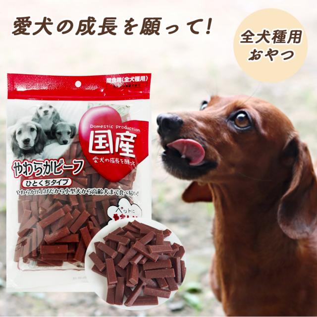 ジャーキー 犬 おやつ やわらかビーフ ひとくちタイプ 2Pセット 1P 360g 送料無料 全犬種用 犬用おやつ ドッグフード ペットフード 乾燥肉 国産素材使用 間食用 国産 ITFC いいBUYストア
