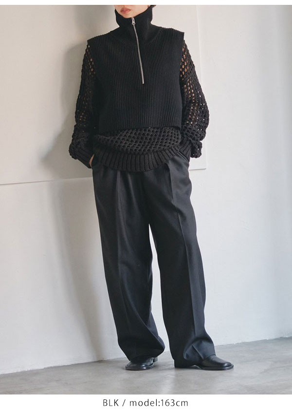 即納》 TODAYFUL 2023prefall トゥデイフル Halfzip Knit Vest ハーフ