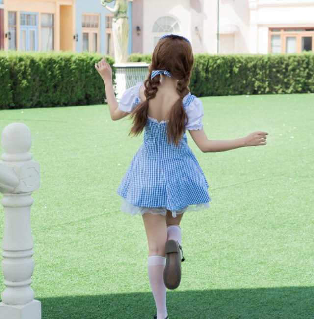 メイド服 レディースワンピース チェック柄森ガールワンピース