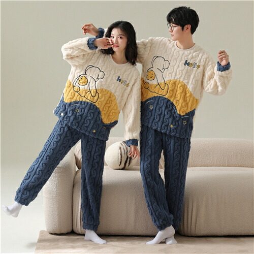 ペア パジャマ 冬 もこもこ ルームウェア.jpg