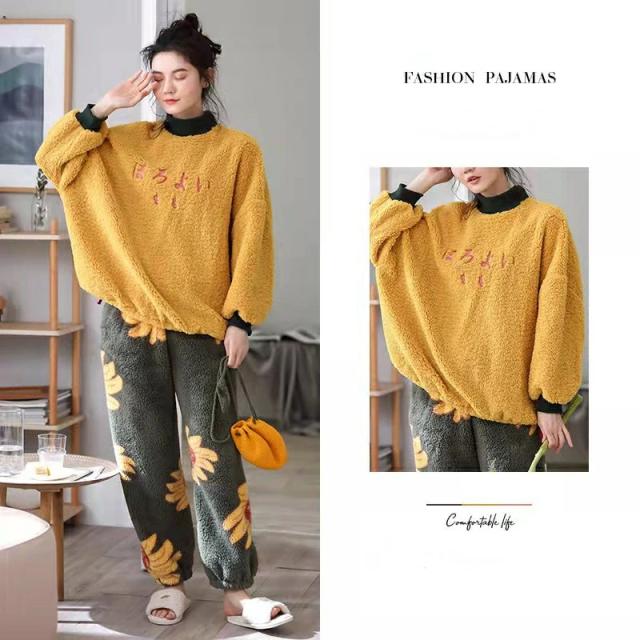 ひまわり ？？ パジャマ レディース コットン 冬用 秋 寝巻き 部屋着 記念日 プレゼント 敬老の日 長ズボン ルームウェア 長袖 ウエストゴム 部屋着 旅館 ホテル 春 ナイトウェア 二点セット セットアップ きれいめ 大人 柔らかい 肌触りがいい ひまわり ？？ パジャマ レディース コットン 冬用 秋 寝巻き 部屋着