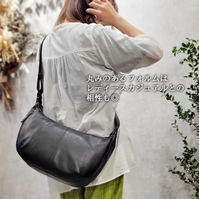 ショルダーバッグ レザーバッグ メンズ レディース ユニセックス B5 牛革 本革 カジュアル 舟型 黒 斜めがけ ハミルトングランジャー HAMILTON -Grandeur- 父の日 母の日 誕生日 クリスマス ギフト プレゼント