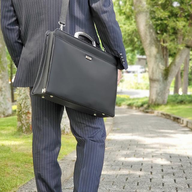 ダレスバッグ メンズ B4 A4 大開き 三方開き アルミハンドル ダレス