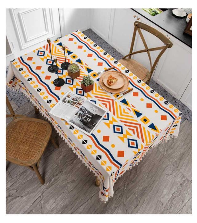 ボヘミアン風 テーブルクロス 綿麻 90*140cm 90*150cm 120*120cm