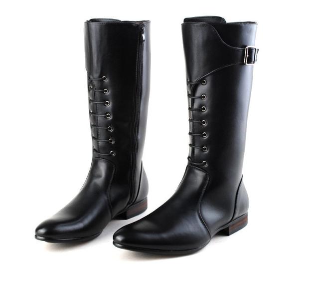 ロングブーツ バイクブーツ 革ブーツ メンズシューズ 冬 PU革 ステージ