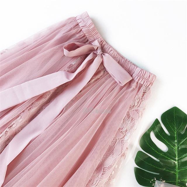 ボトムス レディース ミモレスカート ウエストリボン マキシ丈スカート