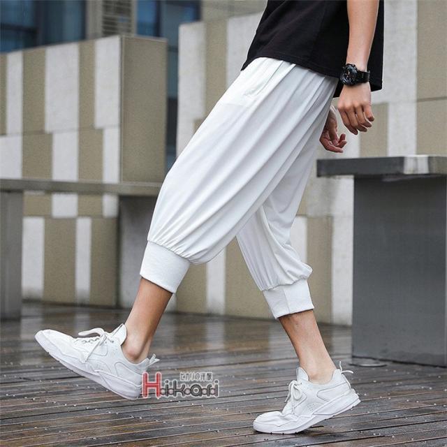 ジョガーパンツ メンズ サルエルパンツ クロップドパンツ 七分丈