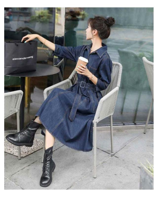 ワンピース デニムワンピース シャツワンピース Aライン フレア